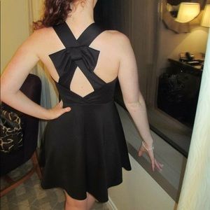 Little Black Skater Dress with Bow